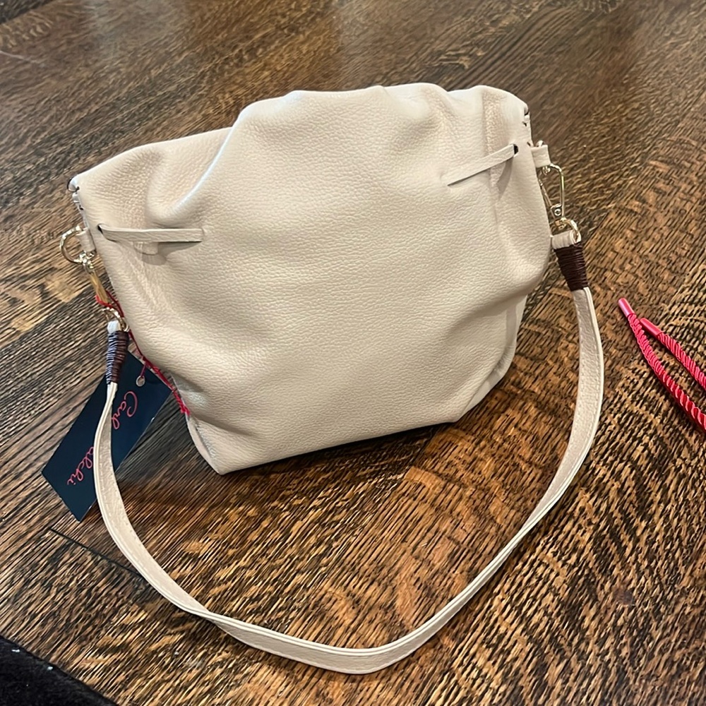 Carlos Falchi Tan Medium Butterfly Bag with Crystal Strap - Picture 6 of 14